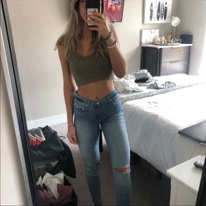 7 For All Mankind skinny distressed jeans